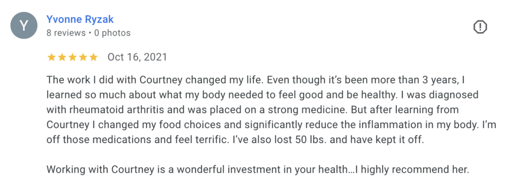 Client Reviews Yvonne